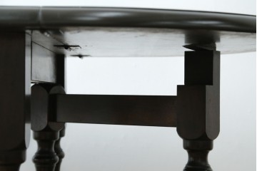 和製ビンテージ　昭和後期　松本民芸家具　M型バタフライ卓(楕円)　凝った脚のデザインが目を惹くバタフライテーブル　定価約28万　(R-062510)