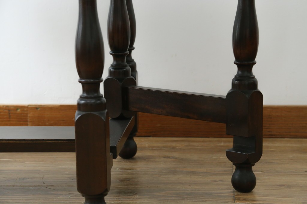 和製ビンテージ　昭和後期　松本民芸家具　M型バタフライ卓(楕円)　凝った脚のデザインが目を惹くバタフライテーブル　定価約28万　(R-062510)