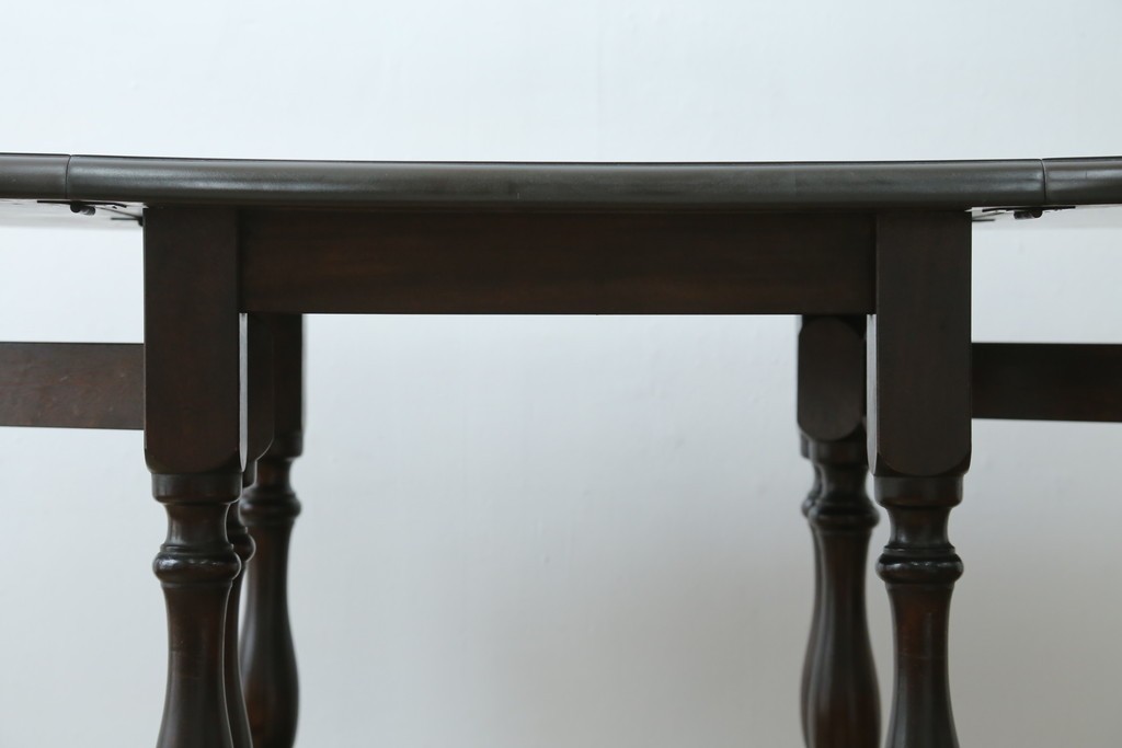 和製ビンテージ　昭和後期　松本民芸家具　M型バタフライ卓(楕円)　凝った脚のデザインが目を惹くバタフライテーブル　定価約28万　(R-062510)