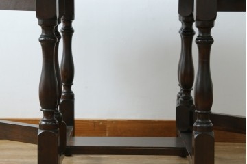 和製ビンテージ　昭和後期　松本民芸家具　M型バタフライ卓(楕円)　凝った脚のデザインが目を惹くバタフライテーブル　定価約28万　(R-062510)