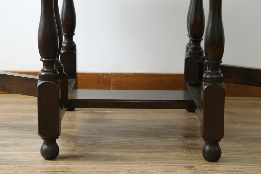 和製ビンテージ　昭和後期　松本民芸家具　M型バタフライ卓(楕円)　凝った脚のデザインが目を惹くバタフライテーブル　定価約28万　(R-062510)