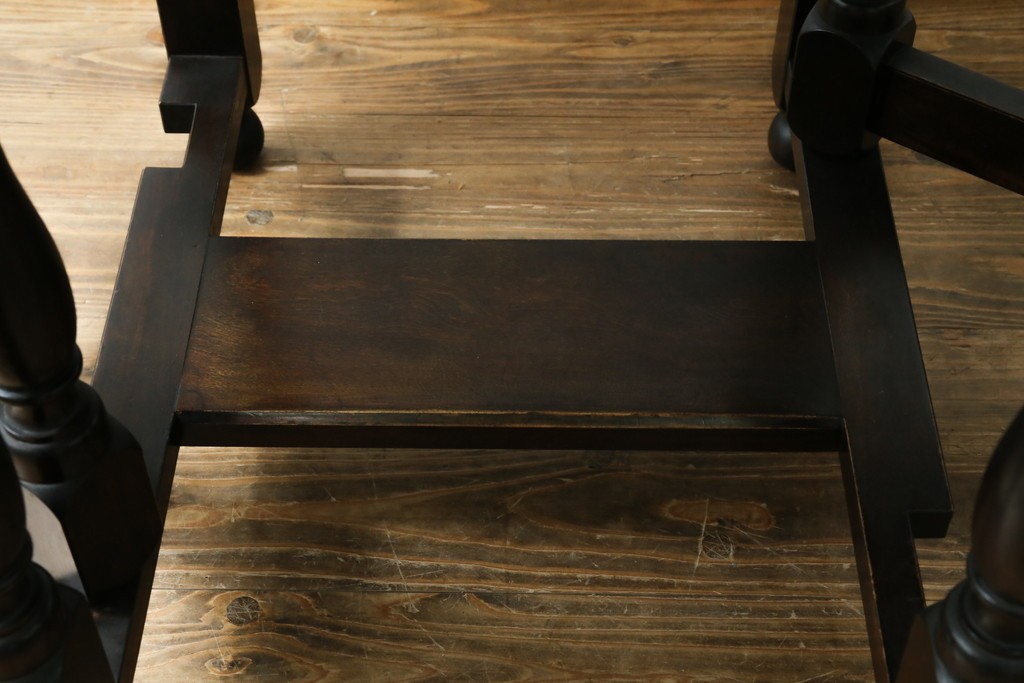 和製ビンテージ　昭和後期　松本民芸家具　M型バタフライ卓(楕円)　凝った脚のデザインが目を惹くバタフライテーブル　定価約28万　(R-062510)