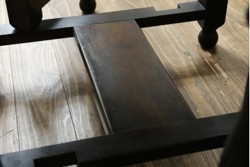 和製ビンテージ　昭和後期　松本民芸家具　M型バタフライ卓(楕円)　凝った脚のデザインが目を惹くバタフライテーブル　定価約28万　(R-062510)