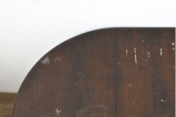 和製ビンテージ　昭和後期　松本民芸家具　M型バタフライ卓(楕円)　凝った脚のデザインが目を惹くバタフライテーブル(ドロップリーフテーブル、エクステンションテーブル、食卓、ダイニングテーブル、2人掛け、4人掛け、2P、4P、ヴィンテージ)(定価約28万)(R-062510)