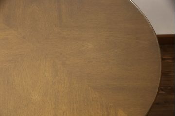 中古　美品　DREXEL HERITAGE(ドレクセルヘリテイジ)　ガラス天板付き!!洗練された佇まいが美しいラウンドテーブル(ダイニングテーブル、2人掛け、4人掛け、2P、4P)(R-062511)