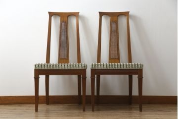 中古　DREXEL HERITAGE(ドレクセルヘリテイジ)　TRIUNE(トライユン)　リゾート風インテリアにもおすすめ!エレガントなダイニングチェア2脚セット(サイドチェア、椅子、イス)(R-062512)