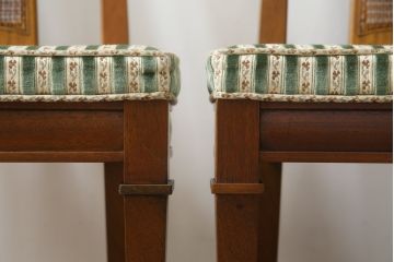 中古　DREXEL HERITAGE(ドレクセルヘリテイジ)　TRIUNE(トライユン)　リゾート風インテリアにもおすすめ!エレガントなダイニングチェア2脚セット(サイドチェア、椅子、イス)(R-062512)