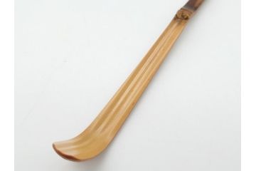 即中斎　自作　黒田正玄　下削り　竹茶杓　涼風(竹、筒付き、茶道具、共箱付き、外箱付き)(R-062516)