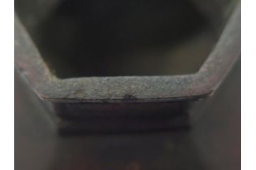 明治期　古銅　使い込むほどに深みが増す花瓶(中国?、花器、花入、六角形、ヘキサゴン)(R-062520)