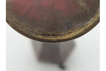 明治期　古銅　使い込むほどに深みが増す花瓶(中国?、花器、花入、六角形、ヘキサゴン)(R-062520)