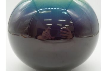 人間国宝　柳雨軒三代　徳田八十吉(正彦)　九谷焼　耀彩　壺　花入(壷、花器、花瓶、共箱付き)(R-062523)