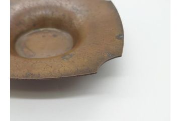 明治〜大正期　在銘　黄銅　角切　食卓に和の趣を演出する茶托5客セット(茶道具、コースター、共箱付き)(R-062528)