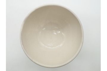 益子焼　赤絵　吉川心水(よしかわもとみ)　4.3寸　約13cm　萩文茶碗(共箱付き、和食器、和皿、とんぼ、作家物、四寸三分)(R-062529)