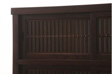 中古　美品　栗材　上質な和の空間を演出する水屋箪笥(食器棚、茶箪笥、戸棚、収納棚、キャビネット)(R-062532)