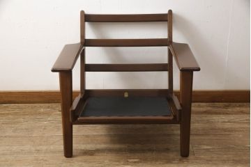 デンマークビンテージ　GETAMA(ゲタマ)　Hans J Wegner(ハンス・J・ウェグナー)　GE290　オーク材　くつろぎの空間を演出するアームチェア(椅子、イス、1P、一人掛けソファ、1人掛けソファ、ヴィンテージ、北欧)(R-062535)