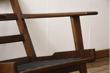 デンマークビンテージ　GETAMA(ゲタマ)　Hans J Wegner(ハンス・J・ウェグナー)　GE290　オーク材　くつろぎの空間を演出するアームチェア(椅子、イス、1P、一人掛けソファ、1人掛けソファ、ヴィンテージ、北欧)(R-062535)