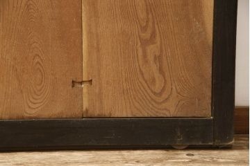 アンティーク建具　彫刻の意匠が珍しい!迫力のある亀の彫りに魅了される引き戸1枚(蔵戸、玄関戸)(R-062542)