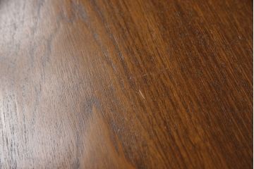 北欧ビンテージ家具　チーク材　ユニークなデザインがお洒落!!ミッドセンチュリースタイルにもおすすめな両袖デスク(ニーホールデスク、ワークデスク、在宅用、在宅ワーク用、机、引き出し、ヴィンテージ)(R-062549)