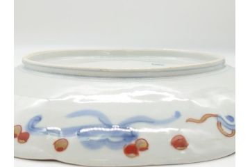 明治期　伊万里焼　錦手　金襴手　染錦　二重角富(角冨)　金彩　色絵　桃図　草花文　8.3寸皿　約25cm　煌びやかで豪華な絵付けの大皿2枚セット(深皿、和皿、和食器、八寸三分)(R-062553)