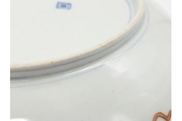 明治期　伊万里焼　錦手　金襴手　染錦　二重角富(角冨)　金彩　色絵　桃図　草花文　8.3寸皿　約25cm　煌びやかで豪華な絵付けの大皿2枚セット(深皿、和皿、和食器、八寸三分)(R-062553)