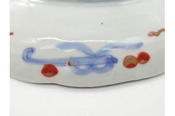 明治期　伊万里焼　錦手　金襴手　染錦　二重角富(角冨)　金彩　色絵　桃図　草花文　8.3寸皿　約25cm　煌びやかで豪華な絵付けの大皿2枚セット(深皿、和皿、和食器、八寸三分)(R-062554)