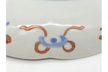 明治期　伊万里焼　錦手　金襴手　染錦　二重角富(角冨)　金彩　色絵　桃図　草花文　8.3寸皿　約25cm　煌びやかで豪華な絵付けの大皿2枚セット(深皿、和皿、和食器、八寸三分)(R-062555)