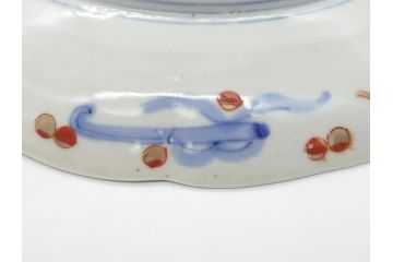 明治期　伊万里焼　錦手　金襴手　染錦　二重角富(角冨)　金彩　色絵　桃図　草花文　8.3寸皿　約25cm　煌びやかで豪華な絵付けの大皿2枚セット(深皿、和皿、和食器、八寸三分)(R-062556)