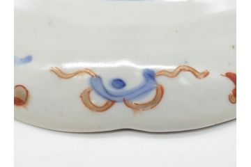 明治期　伊万里焼　錦手　金襴手　染錦　二重角富(角冨)　金彩　色絵　桃図　草花文　8.3寸皿　約25cm　煌びやかで豪華な絵付けの大皿2枚セット(深皿、和皿、和食器、八寸三分)(R-062556)
