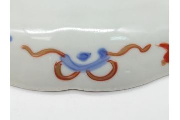 明治期　伊万里焼　錦手　金襴手　染錦　二重角富(角冨)　金彩　色絵　桃図　草花文　8.3寸皿　約25cm　煌びやかで豪華な絵付けの大皿2枚セット(深皿、和皿、和食器、八寸三分)(R-062557)