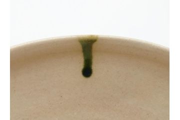 川本了生　弥七田織部　馬盥茶碗　5寸　約15cm(共箱付き、馬盥型、平茶碗、茶道具、夏茶碗、抹茶碗、五寸)(R-062572)