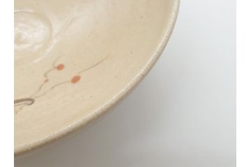 川本了生　弥七田織部　馬盥茶碗　5寸　約15cm(共箱付き、馬盥型、平茶碗、茶道具、夏茶碗、抹茶碗、五寸)(R-062572)