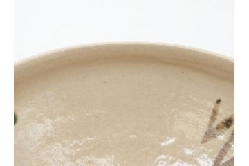 川本了生　弥七田織部　馬盥茶碗　5寸　約15cm(共箱付き、馬盥型、平茶碗、茶道具、夏茶碗、抹茶碗、五寸)(R-062572)