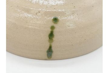 川本了生　弥七田織部　馬盥茶碗　5寸　約15cm(共箱付き、馬盥型、平茶碗、茶道具、夏茶碗、抹茶碗、五寸)(R-062572)