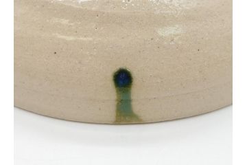 川本了生　弥七田織部　馬盥茶碗　5寸　約15cm(共箱付き、馬盥型、平茶碗、茶道具、夏茶碗、抹茶碗、五寸)(R-062572)