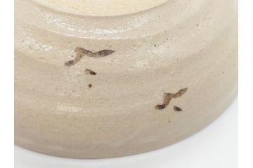 川本了生　弥七田織部　馬盥茶碗　5寸　約15cm(共箱付き、馬盥型、平茶碗、茶道具、夏茶碗、抹茶碗、五寸)(R-062572)