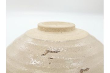 川本了生　弥七田織部　馬盥茶碗　5寸　約15cm(共箱付き、馬盥型、平茶碗、茶道具、夏茶碗、抹茶碗、五寸)(R-062572)
