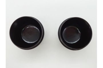 時代物　鈴木表朔　一閑張　色漆絵　春野　秋野　棗　一双入　尋牛斎書付(共箱付き、茶筒、茶道具)(R-062574)