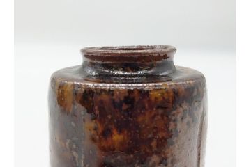 丹波焼　石田陶春　丹波茶入　清栄(共箱付き、茶道具、和食器)(R-062575)