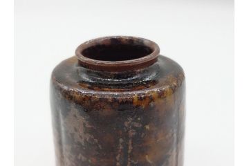 丹波焼　石田陶春　丹波茶入　清栄(共箱付き、茶道具、和食器)(R-062575)