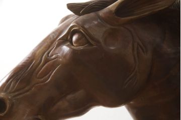 ビンテージ　特大!　隆々とした筋肉や流れる毛の表現がリアルな馬のオブジェ(ディスプレイ、店舗什器、ヴィンテージ)(R-062578)