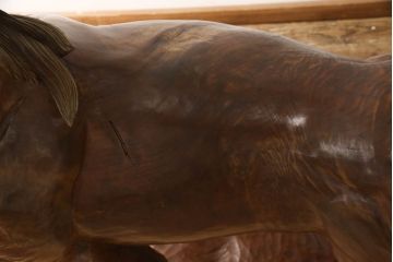 ビンテージ　特大!　隆々とした筋肉や流れる毛の表現がリアルな馬のオブジェ(ディスプレイ、店舗什器、ヴィンテージ)(R-062578)