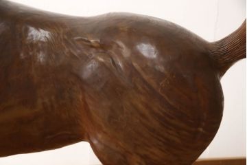 ビンテージ　特大!　隆々とした筋肉や流れる毛の表現がリアルな馬のオブジェ(ディスプレイ、店舗什器、ヴィンテージ)(R-062578)