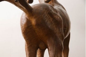 ビンテージ　特大!　隆々とした筋肉や流れる毛の表現がリアルな馬のオブジェ(ディスプレイ、店舗什器、ヴィンテージ)(R-062578)