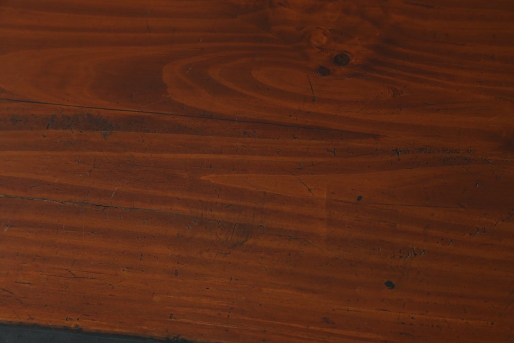 和製ビンテージ　国産　職人手造り　前面欅(ケヤキ)材　金具も分厚く立派!　船箪笥の錠前金具がついた佐渡箪笥ローボード　(R-062581)