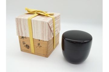 漆匠　木村表斎　碌々斎好　既望　棗(共箱付き、茶道具、茶筒、茶入、和食器)(R-062585)