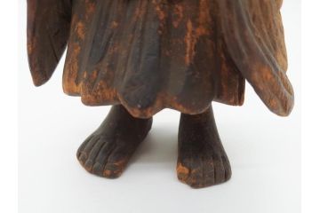 江戸期〜明治期　時代物　木彫り　憎?　和尚?(網代笠、寅四、六内、仏像、彫刻)(R-062587)