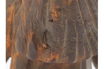 江戸期〜明治期　時代物　木彫り　憎?　和尚?(網代笠、寅四、六内、仏像、彫刻)(R-062587)