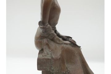1000体限定　大道寺光弘　「風はこぶ夢」　ブロンズ像　718/1000　台座付き(箱なし、女性像、置物、オブジェ)(R-062598)