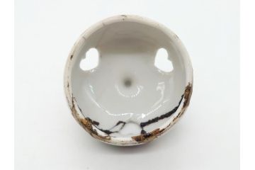 中国　古玩　大明萬暦年製　赤絵　龍図　香炉(香爐、三つ足)(R-062599)