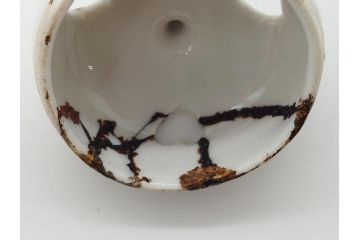 中国　古玩　大明萬暦年製　赤絵　龍図　香炉(香爐、三つ足)(R-062599)